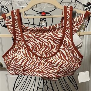 Chic Zebra Print Bikini in Brown and White